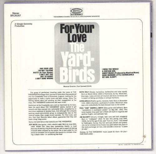 LP Yardbirds For Your Love K22P382 SEVEN SEAS /00250